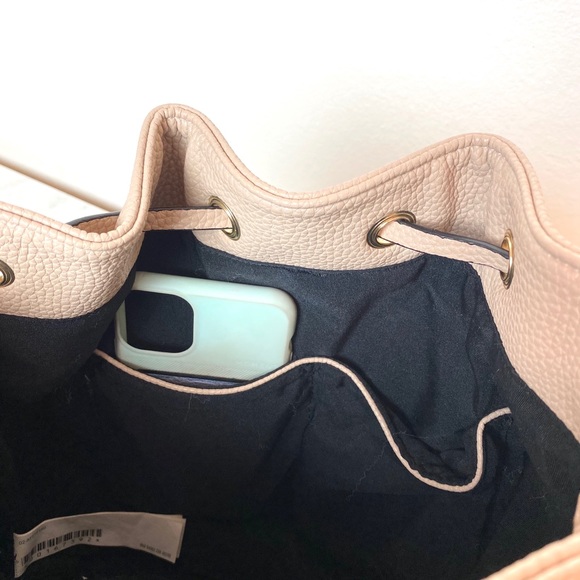 Taupe Tan Pebble Vegan Faux Leather Mini Backpack - Picture 5 of 5